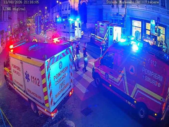 Doi morți și doi răniți, după ce o mașină a intrat într-un grup de persoane, aflate pe trotuar, în centrul Brașovului