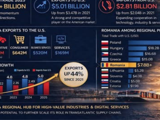 România își mărește afacerile cu SUA. Exporturile românești au ajuns la 5 miliarde
