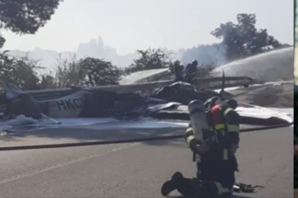 Incident aviatic în Franța: un avion de școală al Forțelor Aeriene a luat foc la aterizare, pe DN 113