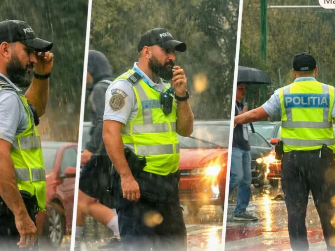 Sorin, un polițist din Brașov, a rămas la datorie în ciuda vremii