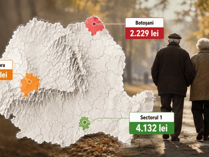 Unde se ia cea mai mare pensie din România. Diferența dintre Sectorul 1 din București și Botoșani ajunge la 1.903 lei pe lună