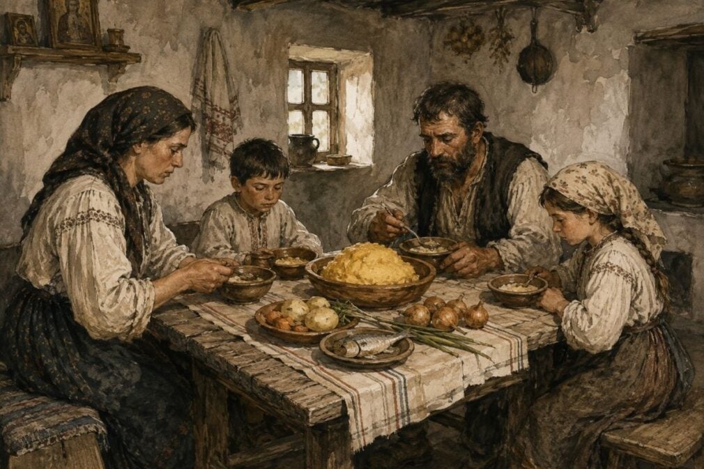 Cum arăta masa țăranului român în 1895. Carnea, doar la sărbători, pâinea „la zilele mari”, iar mămăliga era alimentul de bază