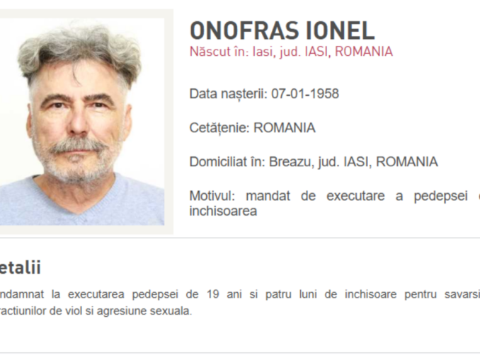 Fost primar al Iașiului, urmărit internațional din categoria Most Wanted, adus în țară din Italia. Condamnat la aproape 20 de ani de închisoare pentru viol