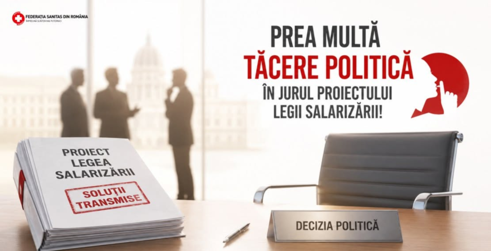 SANITAS respinge noul proiect al Legii salarizării. “E mai proastă decât variantele anterioare”