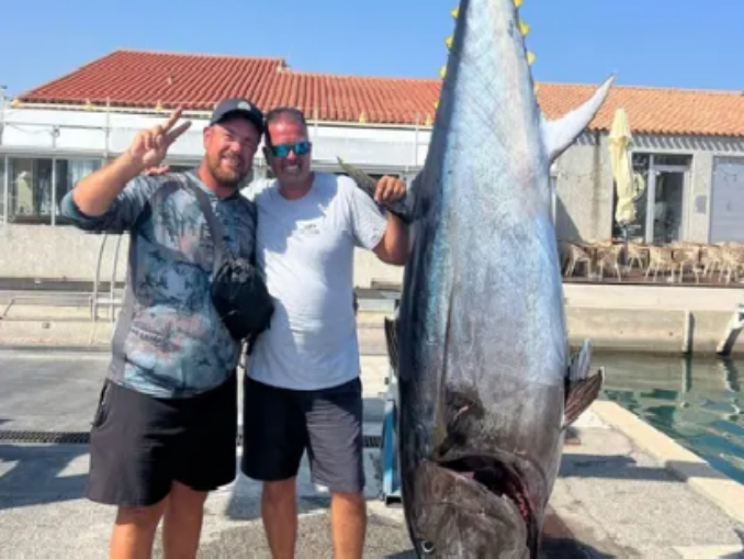 VIDEO Captură rară în Mediterană: Trei frați au prins un ton roșu de 230 de kilograme și 2,6 metri, care poate valora peste 20.000 euro