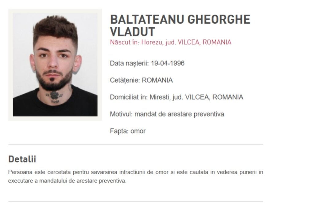 Bărbatul suspectat de uciderea iubitei sale în Vâlcea s-a predat în Elveția