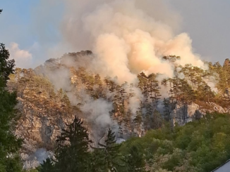 VIDEO Două elicoptere Black Hawk intervin la incendiul din Domogled. Peste 50 de tone de apă, aruncate asupra focarelor
