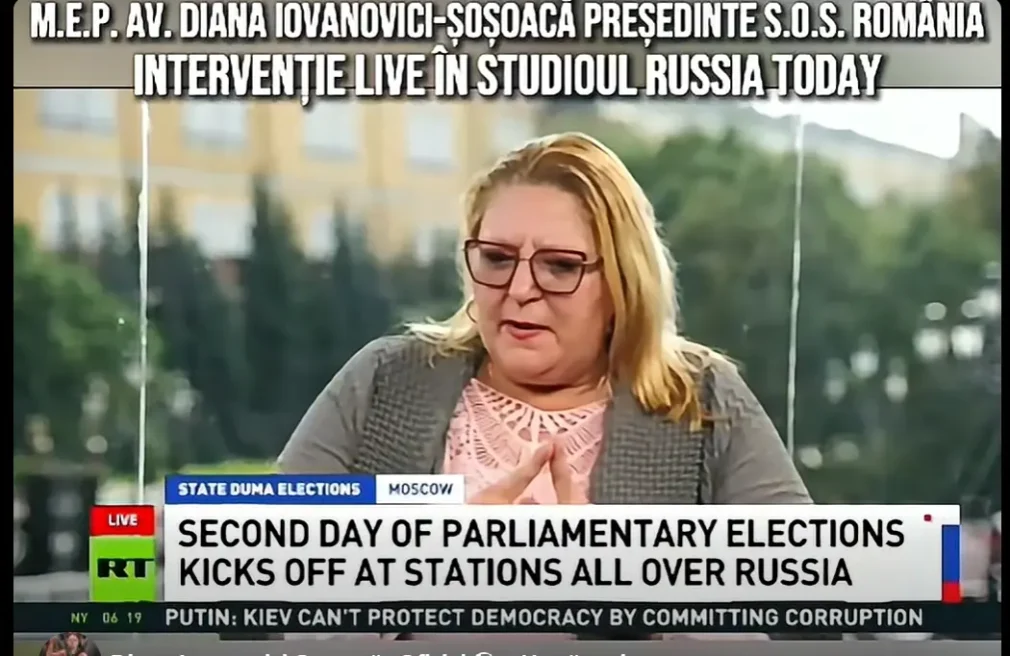 Diana Șoșoacă, la televiziunea Kremlinului: „Rusia este mai democratică decât Uniunea Europeană”