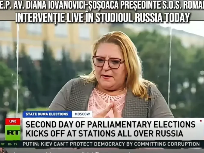 Diana Șoșoacă, la televiziunea Kremlinului: „Rusia este mai democratică decât Uniunea Europeană”