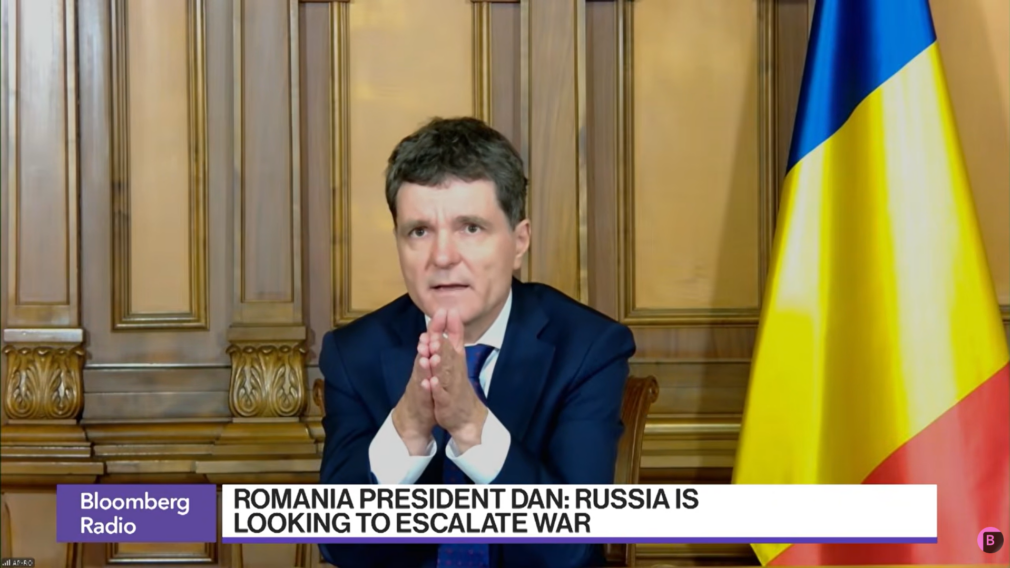 VIDEO Nicușor Dan, la Bloomberg: România nu vrea escaladare, dar își întărește apărarea împotriva dronelor rusești