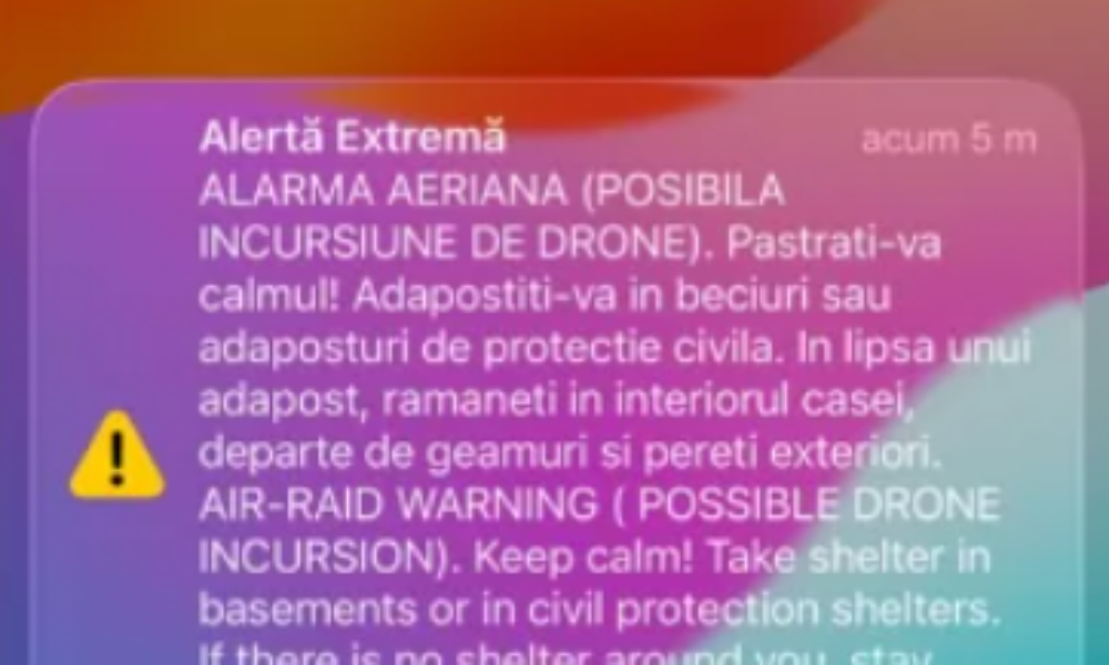 VIDEO Mesaj RO-Alert la Iași, Neamț, Suceava, Vaslui, Bacău și Botoșani. Incursiune de drone. Două ținte aeriene, la 10 km de graniţa cu R. Moldova. Patru F-16 pe urmele lor
