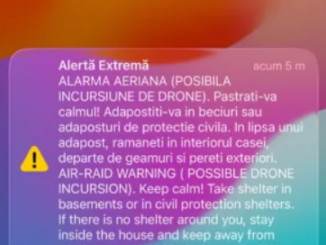 Mesaj RO-Alert la Iași și Neamț. Posibilă incursiune de drone. MApN: Ţintă aeriană, la 10 km de graniţa cu R. Moldova